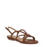 Brown open toe strappy sandal side angle