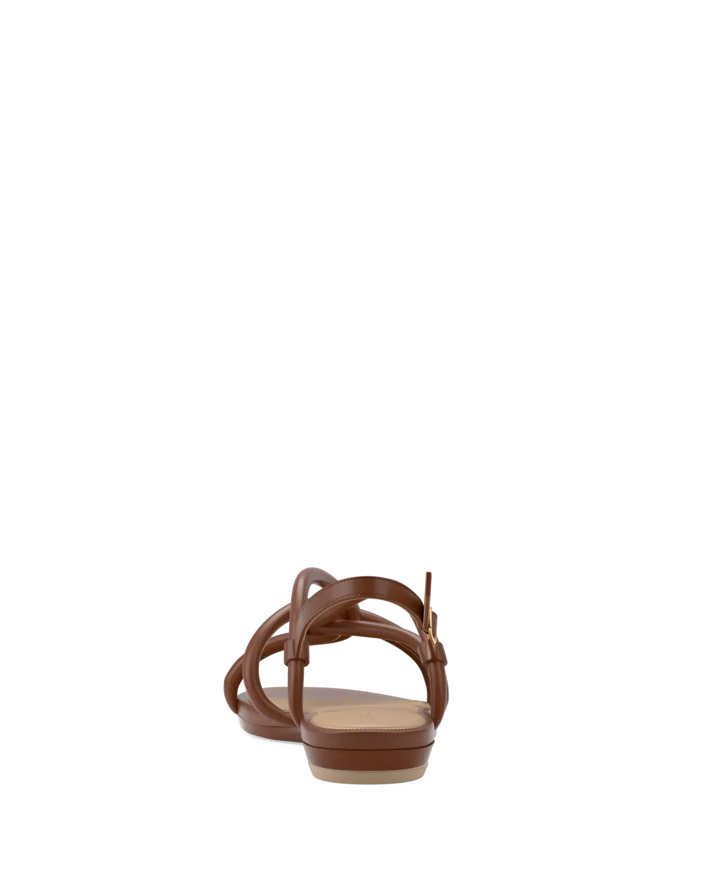 Brown open toe strappy sandal back angle