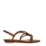 Brown open toe strappy sandal side angle
