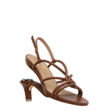convertible brown open toe strappy kitten high heel sandal
