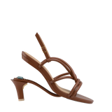 convertible brown open toe strappy kitten high heel sandal