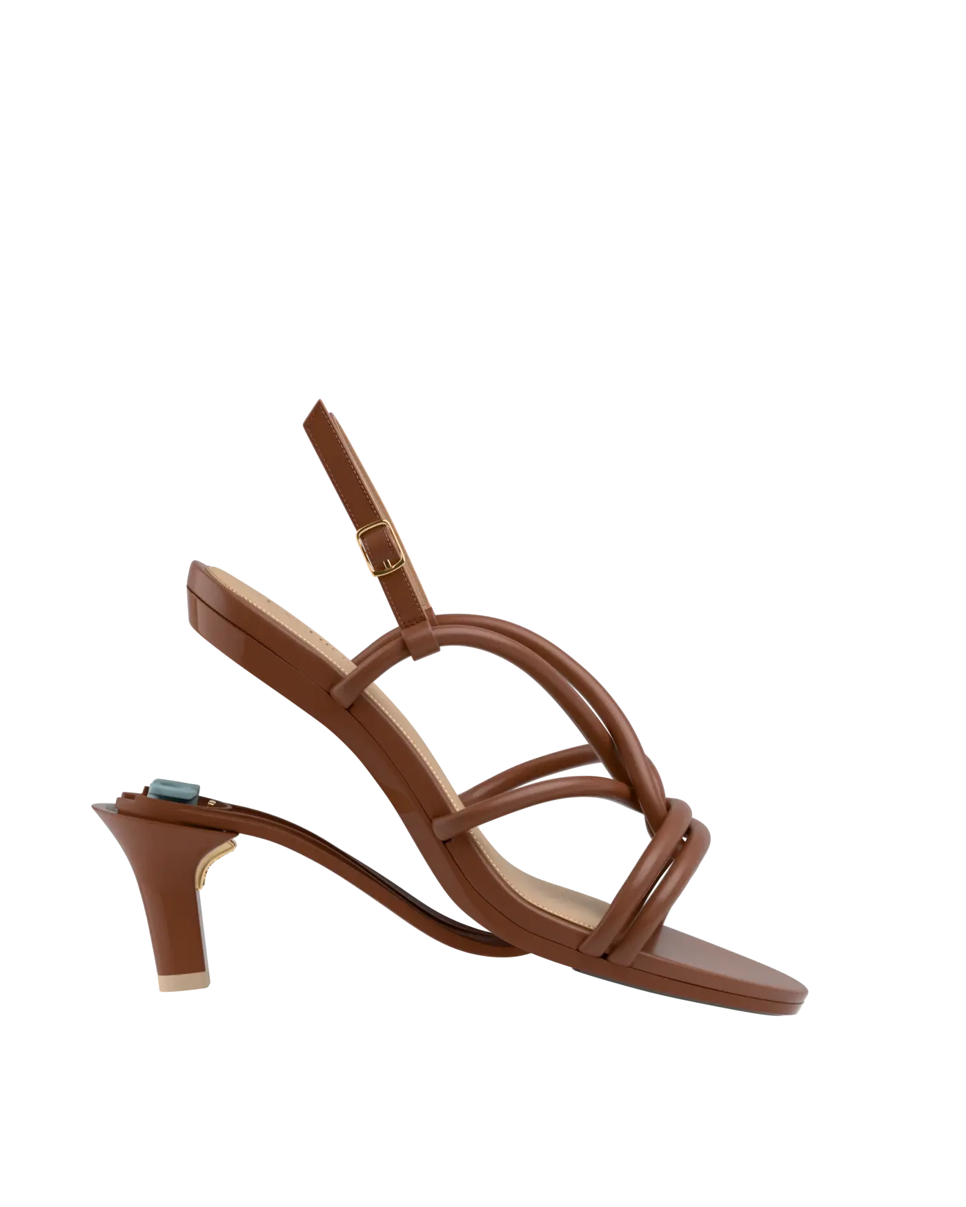 convertible brown open toe strappy kitten high heel sandal