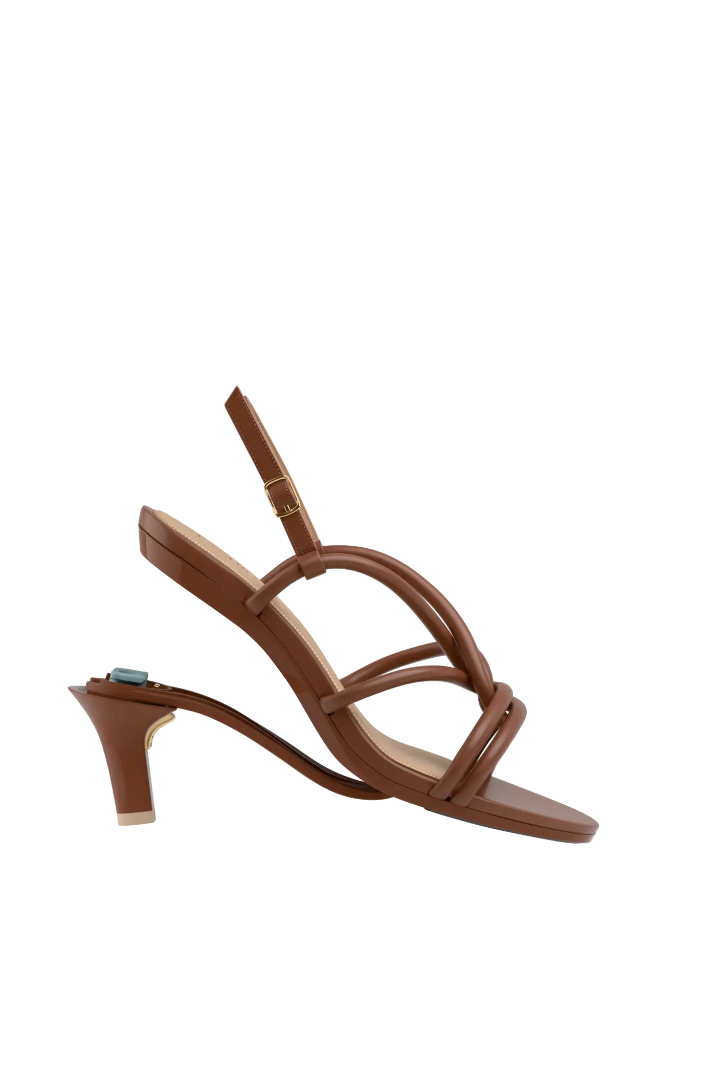 convertible brown open toe strappy kitten high heel sandal