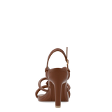 brown open toe strappy high heel sandal back view