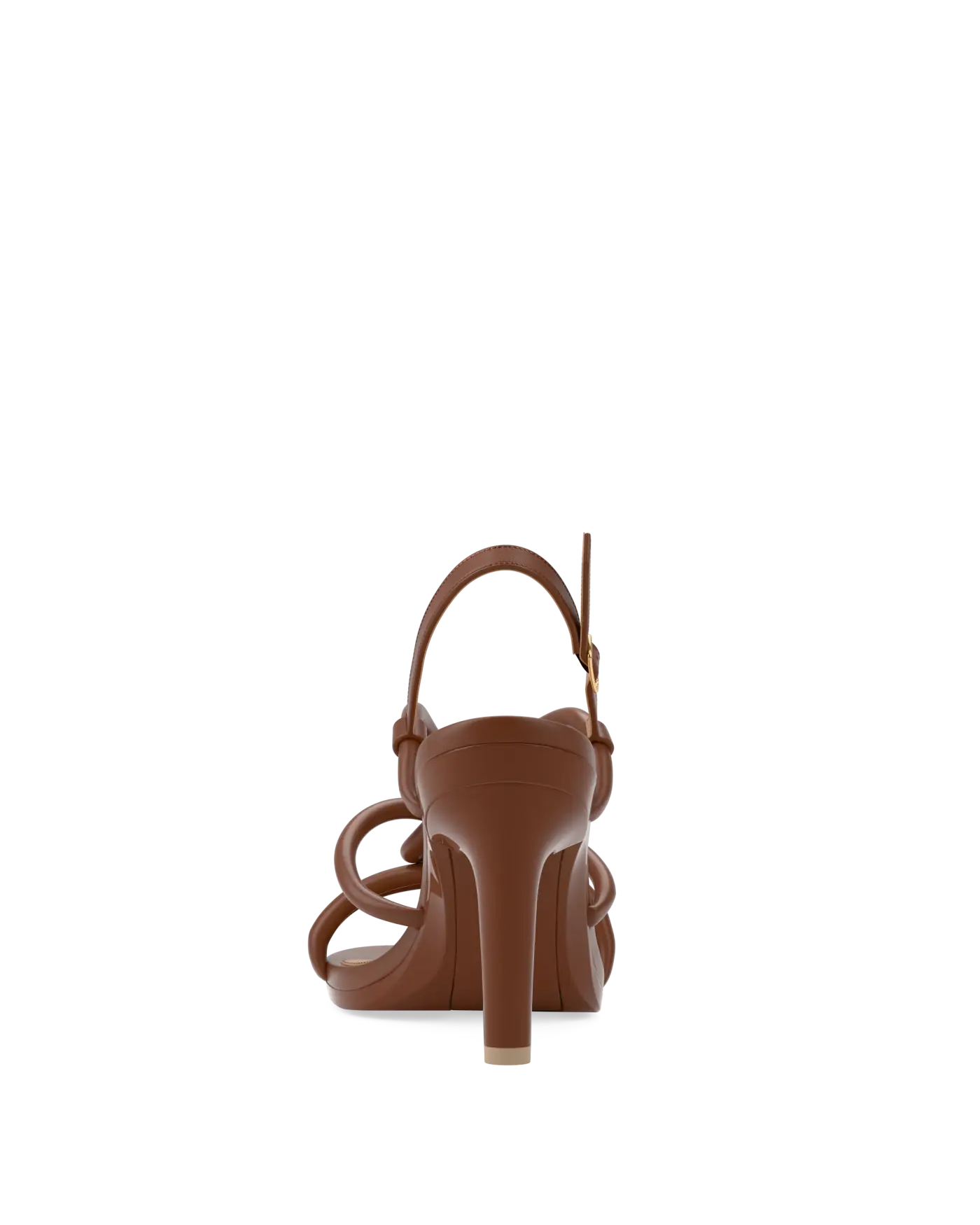 brown open toe strappy high heel sandal back view