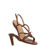 brown open toe strappy convertible high heel sandal