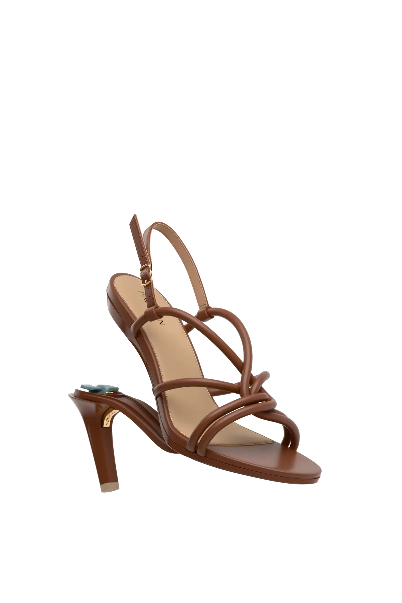 brown open toe strappy convertible high heel sandal
