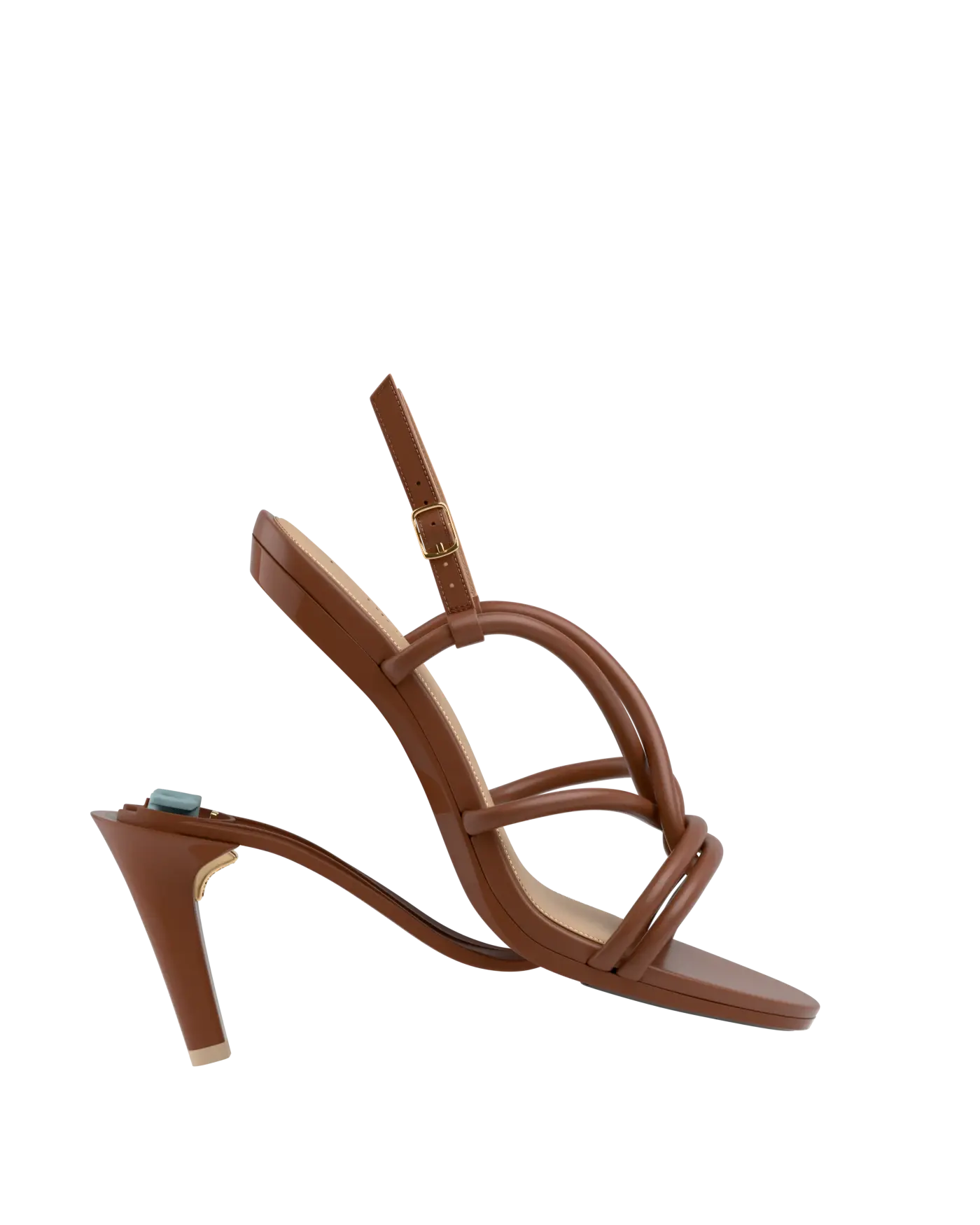 convertible brown open toe strappy high heel sandal