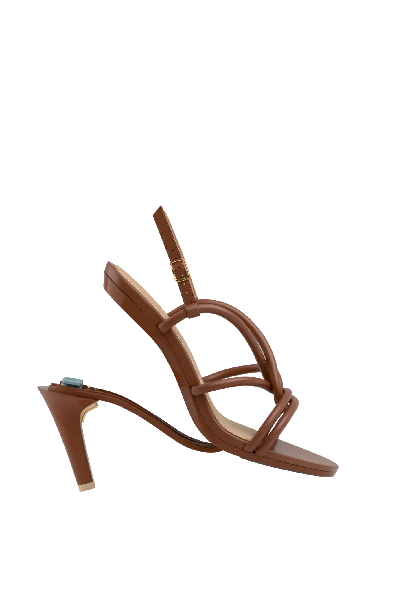 convertible brown open toe strappy high heel sandal
