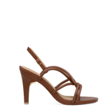 brown open toe strappy high heel sandal side angle