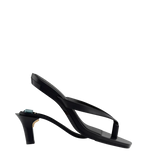 Carmen Flip Flop - Coal Black Vegan Leather 3 Stiletto