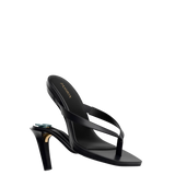 Carmen Flip Flop - Coal Black Vegan Leather 4 Stiletto