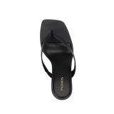 Carmen Flip Flop - Coal Black Vegan Leather 3 Stiletto