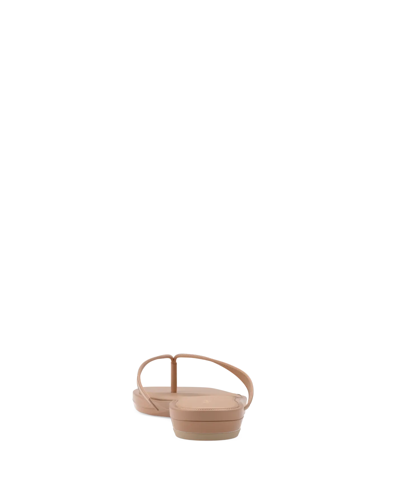 tan open toe thong style flat sandal