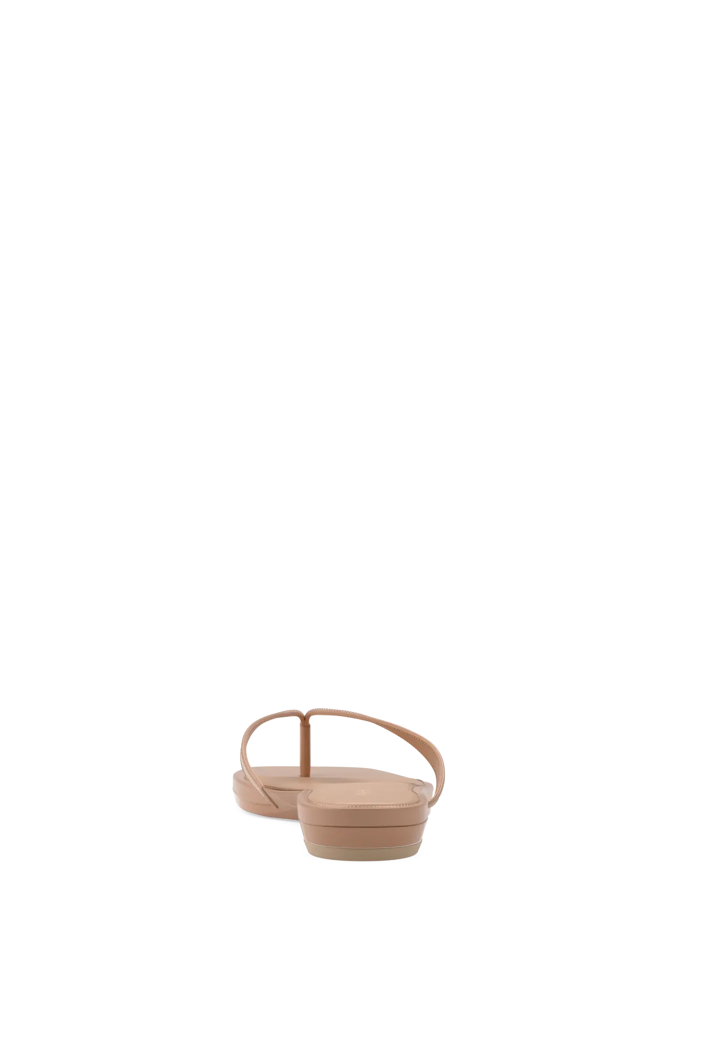 tan open toe thong style flat sandal