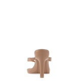 tan open toe thong style high heel convertible sandal with stiletto heel
