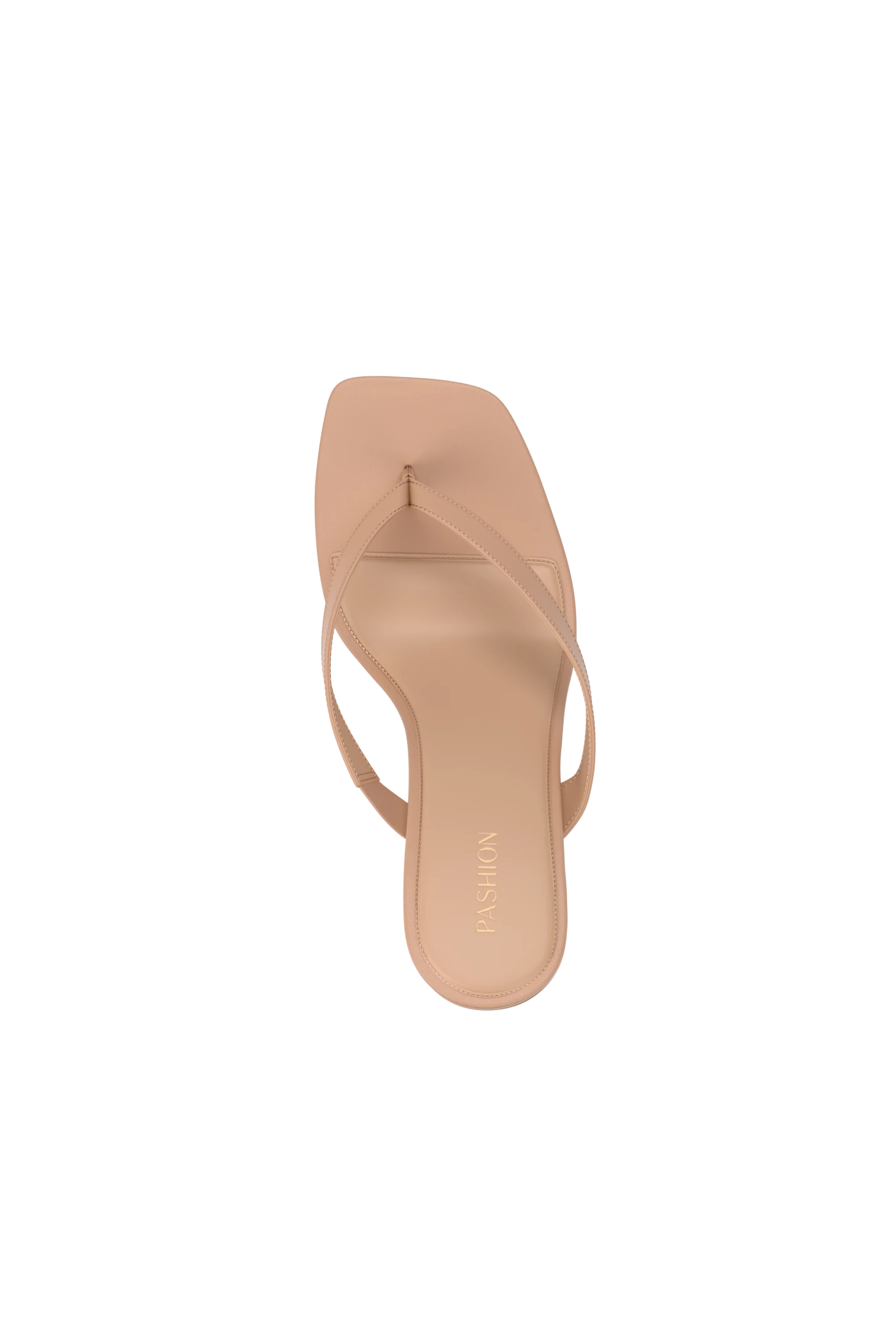 tan open toe thong style high heel sandal with stiletto heel