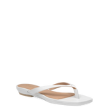 white open toe thong style flat sandal