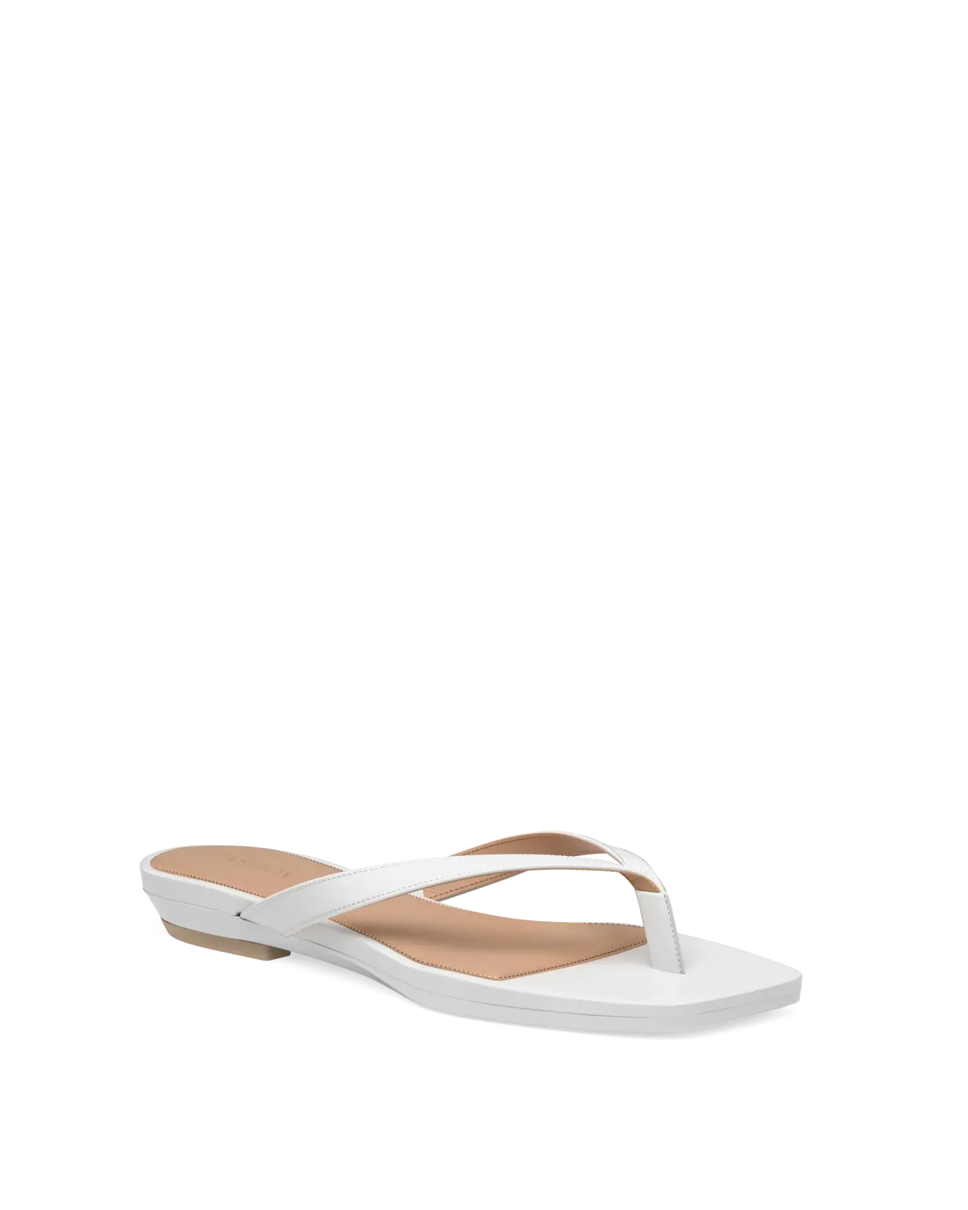 white open toe thong style flat sandal