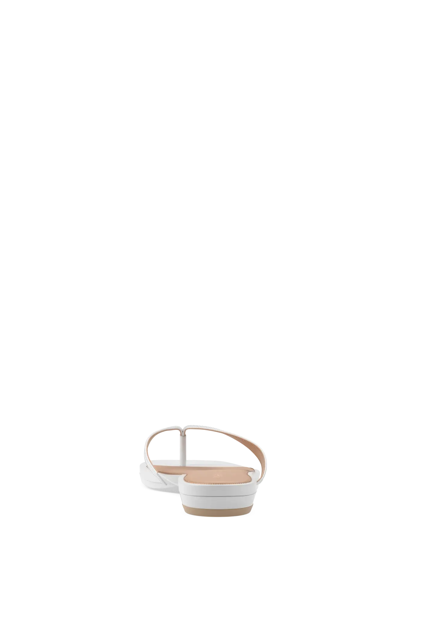 white open toe thong style flat sandal