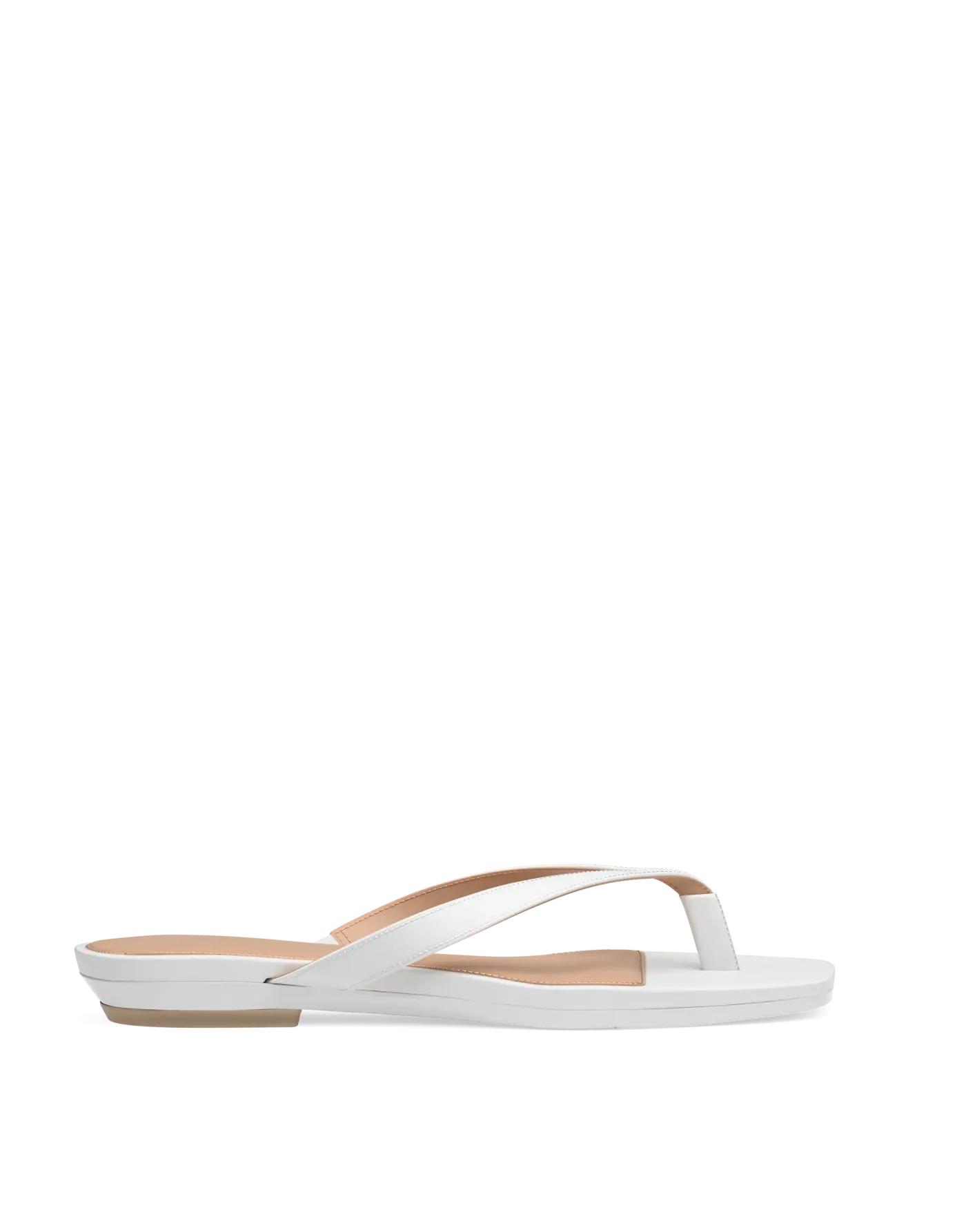 white open toe thong style flat sandal