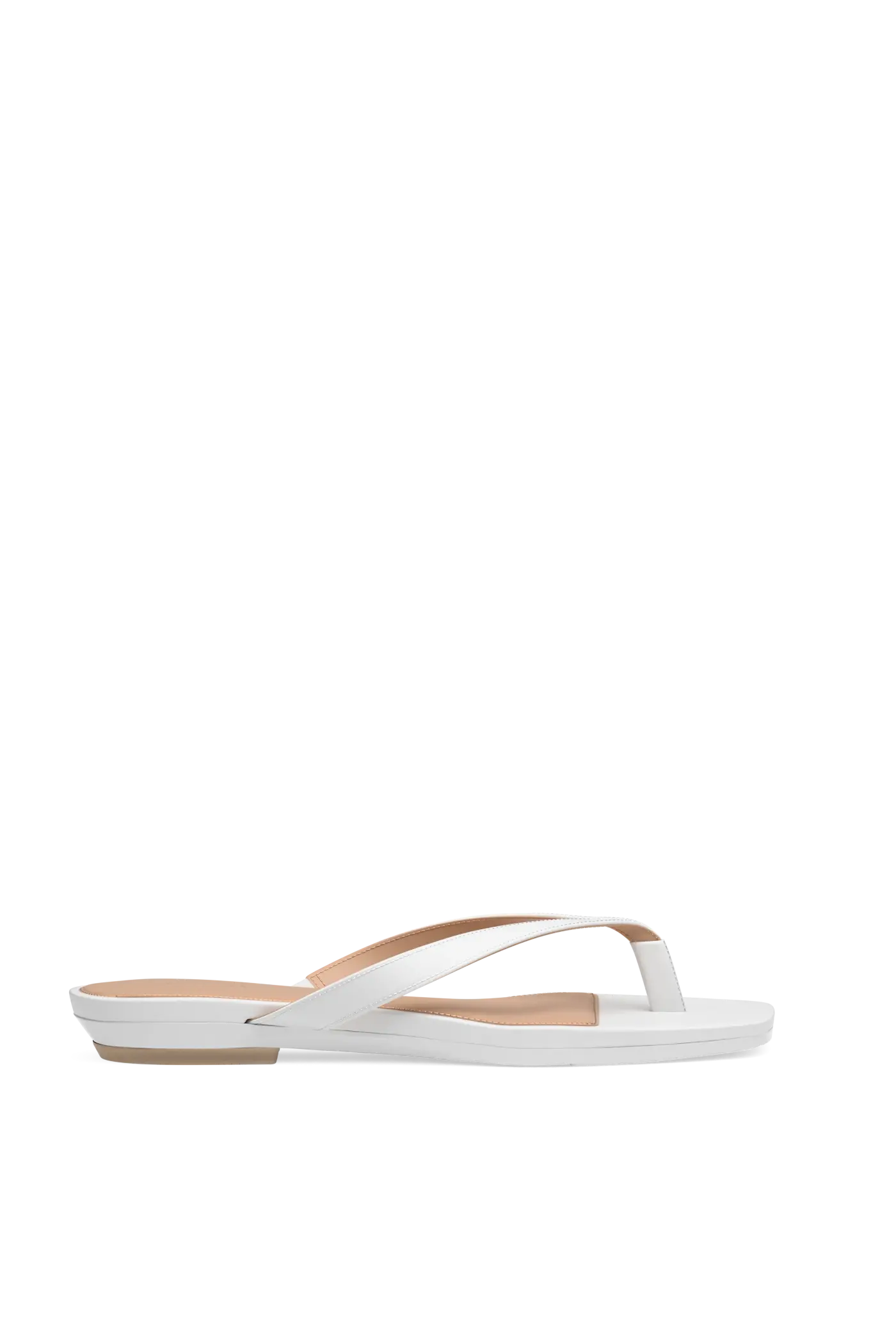 white open toe thong style flat sandal
