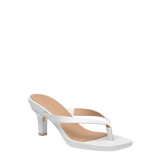 white open toe thong style high heel sandal with stiletto heel