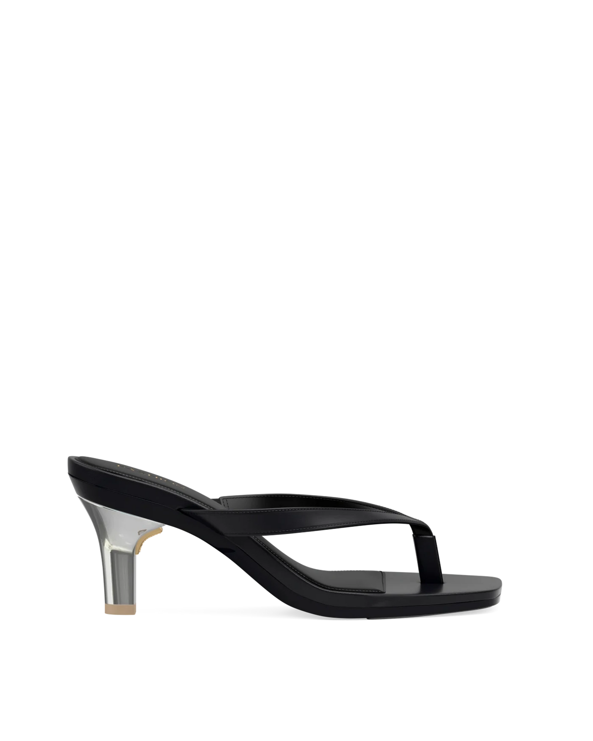 Stiletto Heel Kit 3 Silver Metallic shown on the Carmen Coal PU upper. Pashion convertible heels go from heel to flat and are customizable with interchangeable heel kits.