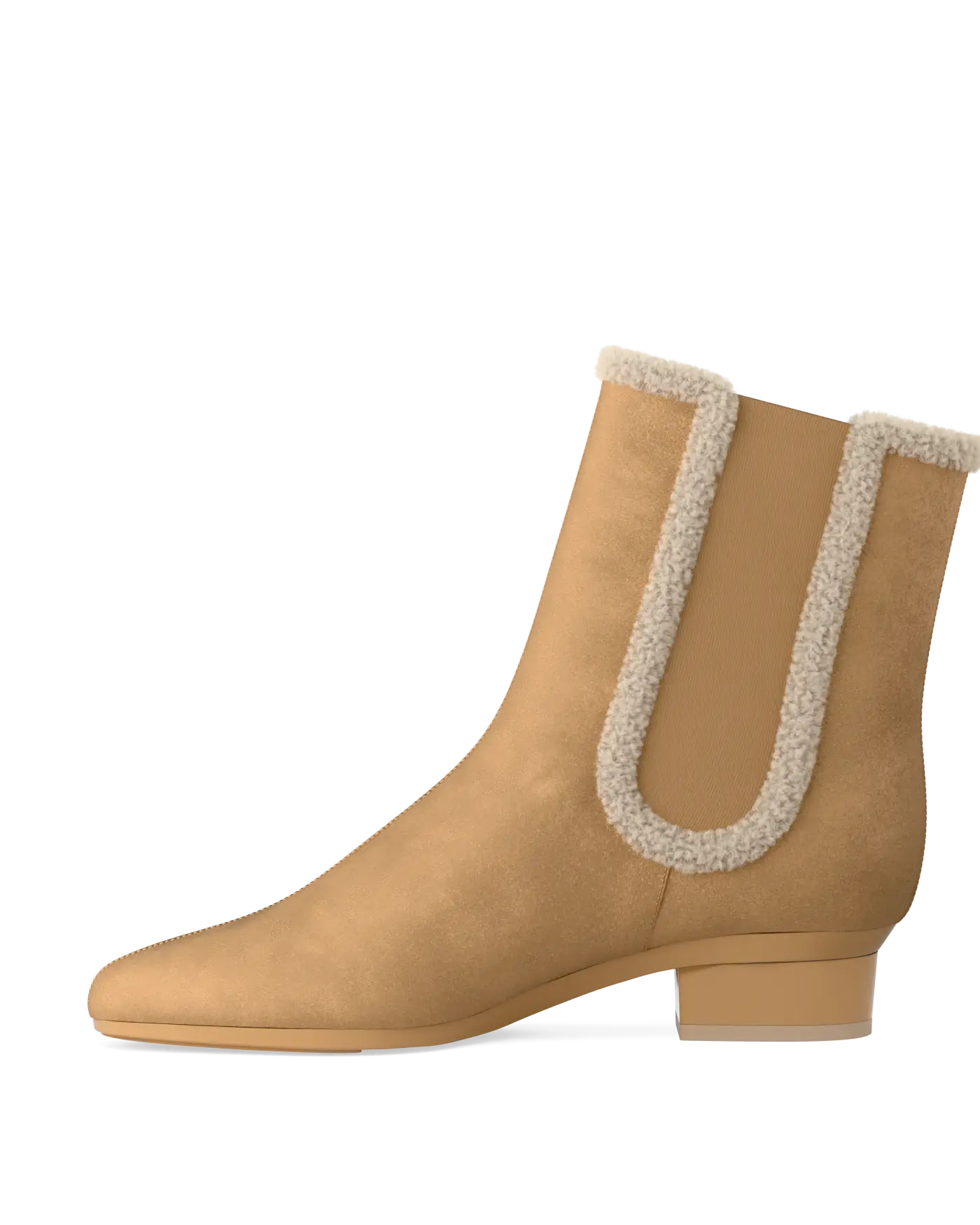 Chelsea Ankle Boot - Camel Suede Sherpa