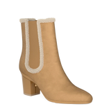 Chelsea Ankle Boot - Camel Suede Sherpa 3 Block