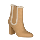 Chelsea Ankle Boot - Camel Suede Sherpa 4 Block