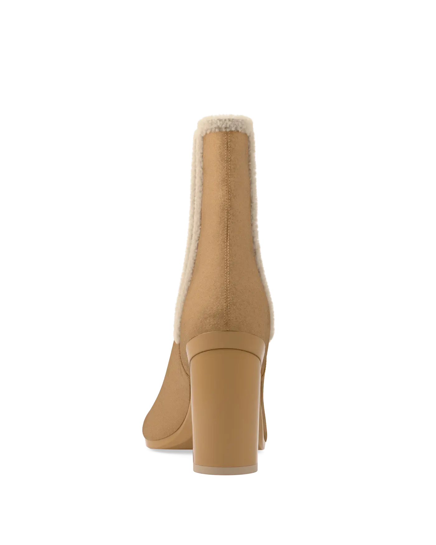 Chelsea Ankle Boot - Camel Suede Sherpa 4 Block