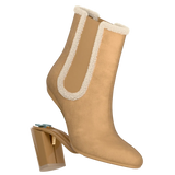 Chelsea Ankle Boot - Camel Suede Sherpa 4 Block