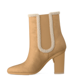 Chelsea Ankle Boot - Camel Suede Sherpa 4 Block