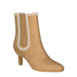Chelsea Ankle Boot - Camel Suede Sherpa 3 Stiletto