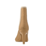 Chelsea Ankle Boot - Camel Suede Sherpa 4 Stiletto