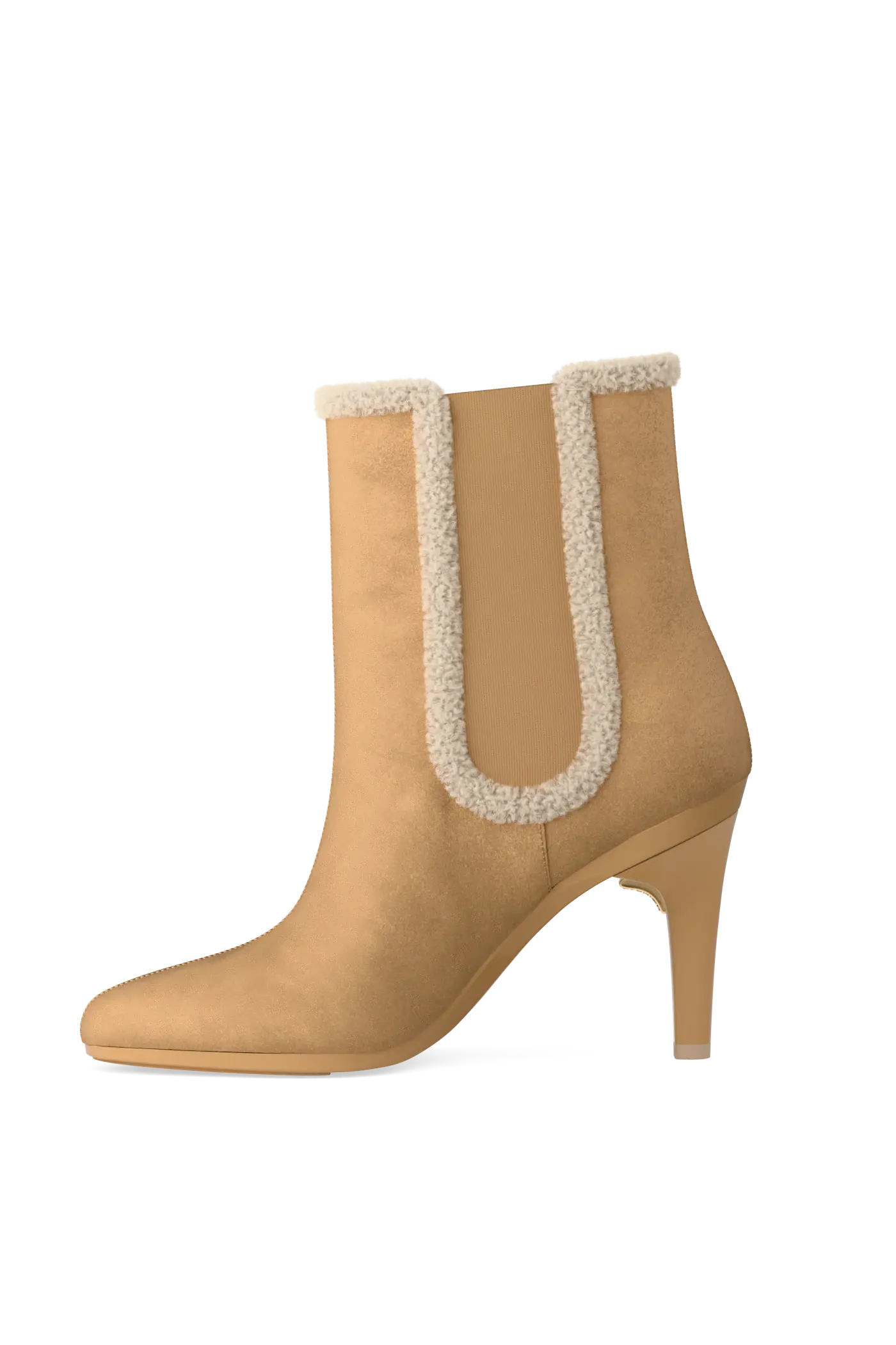The Chelsea - Camel Suede Sherpa 4 Stiletto