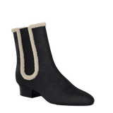 Chelsea Ankle Boot - Coal Black Suede Sherpa 4 Stiletto