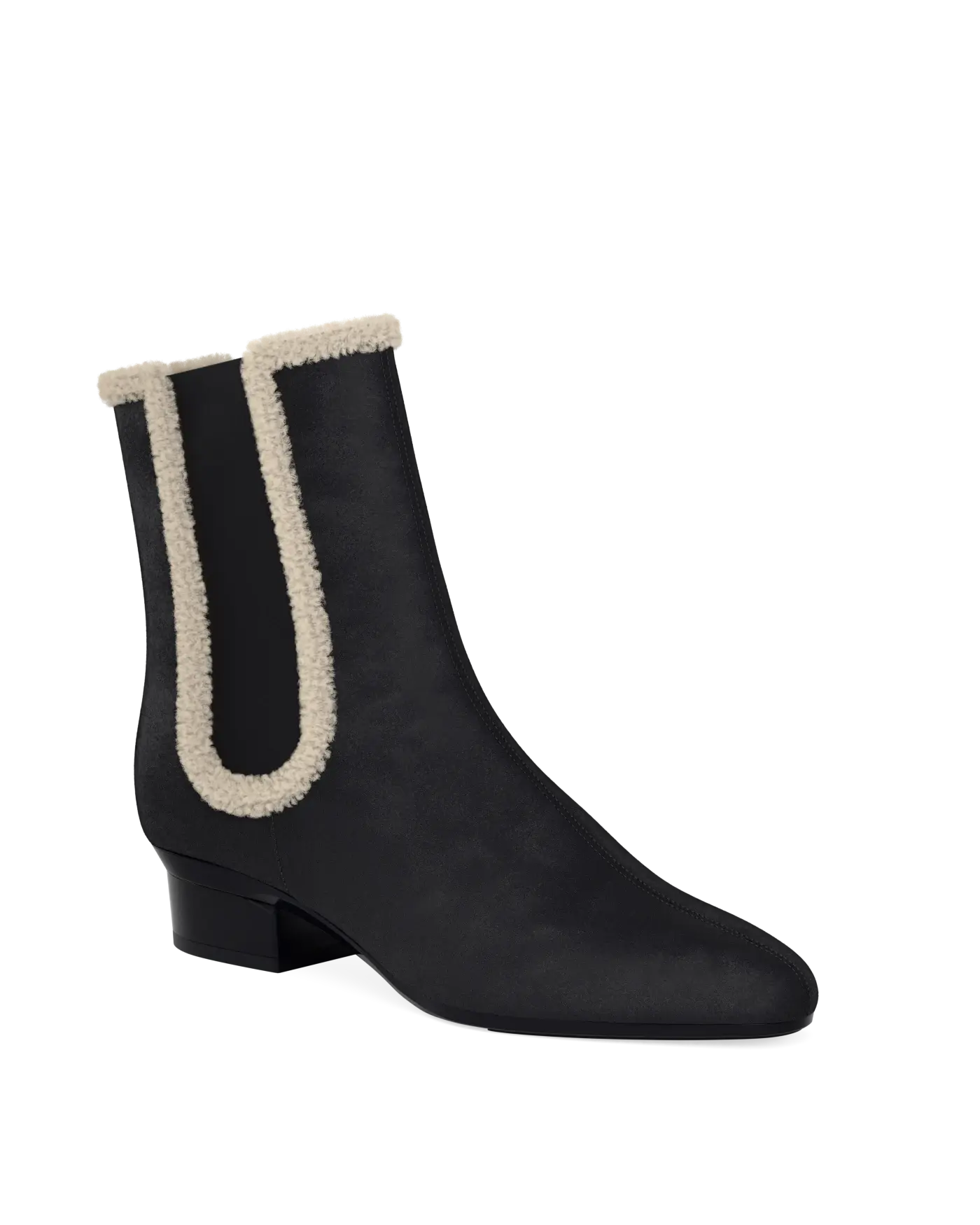 Chelsea Ankle Boot - Coal Black Suede Sherpa