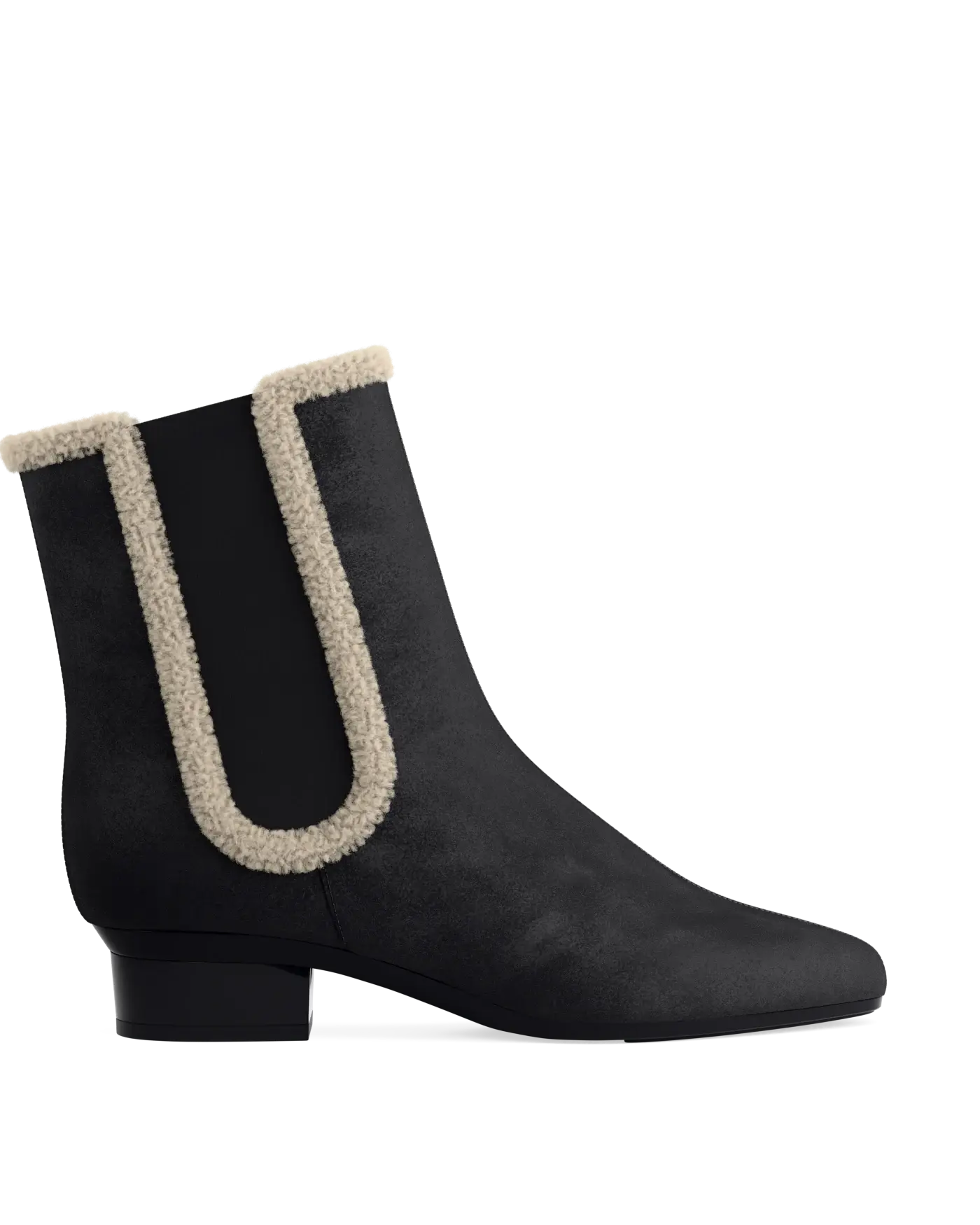 Chelsea Ankle Boot - Coal Black Suede Sherpa