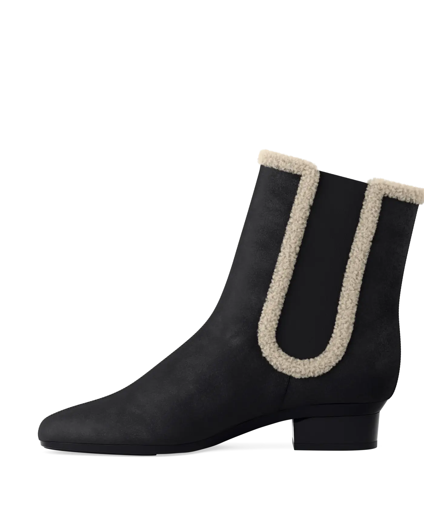 Chelsea Ankle Boot - Coal Black Suede Sherpa