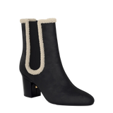 Chelsea Ankle Boot - Coal Black Suede Sherpa 3 Block