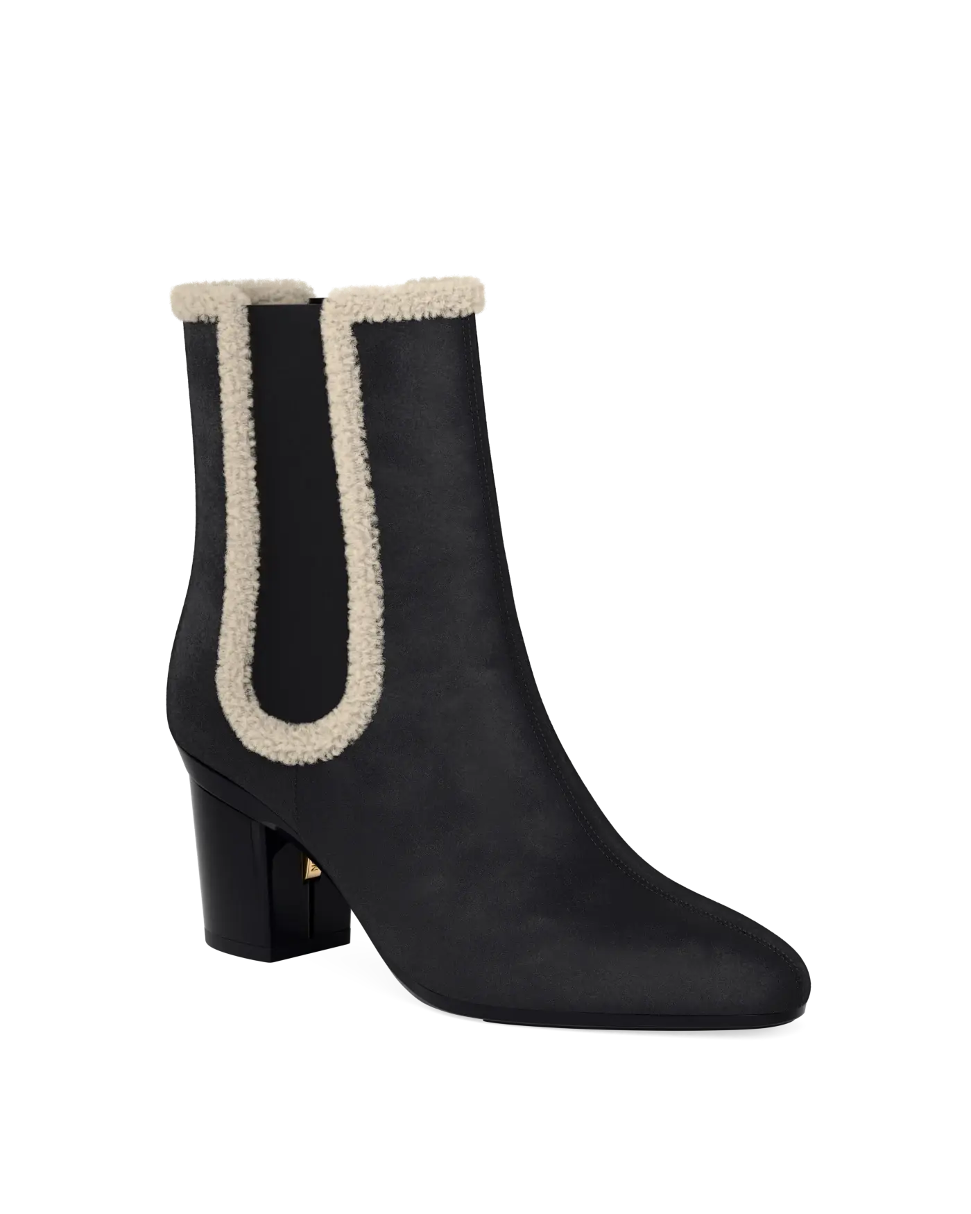 Chelsea Ankle Boot - Coal Black Suede Sherpa 3 Block