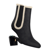 Chelsea Ankle Boot - Coal Black Suede Sherpa 3 Block