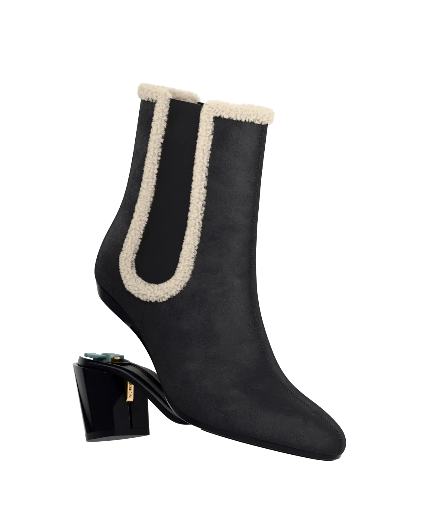 Chelsea Ankle Boot - Coal Black Suede Sherpa 3 Block