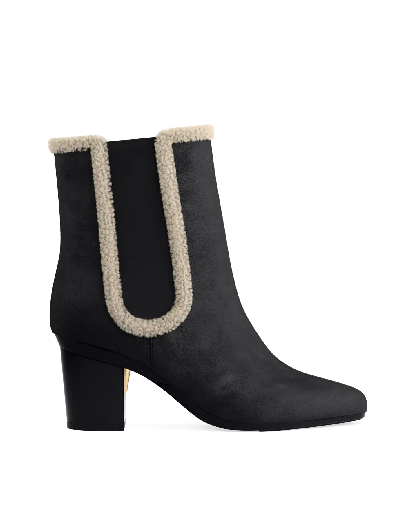 Chelsea Ankle Boot - Coal Black Suede Sherpa 3 Block