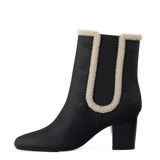 Chelsea Ankle Boot - Coal Black Suede Sherpa 3 Block