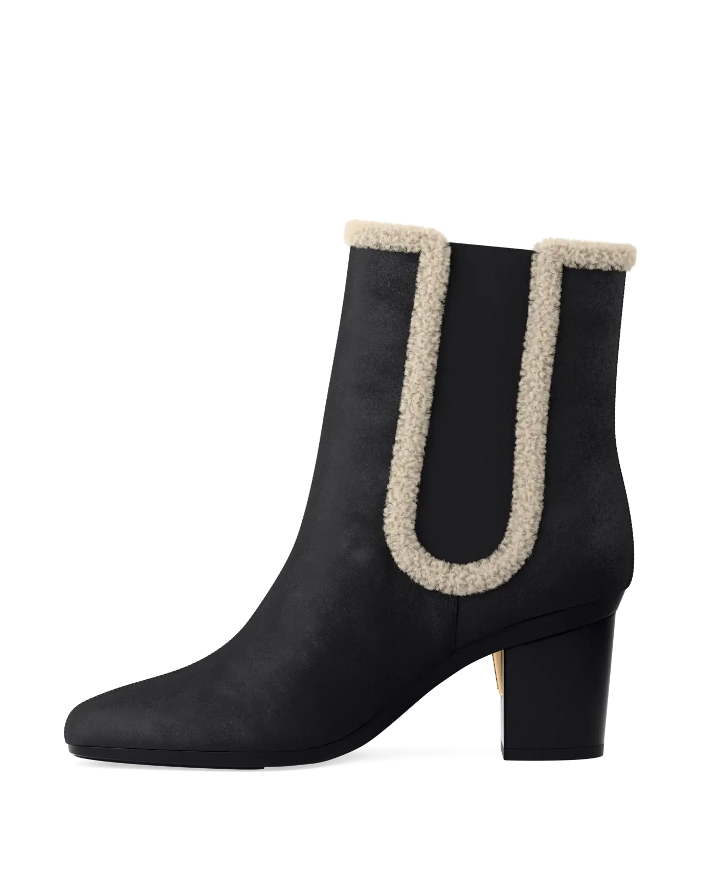 Chelsea Ankle Boot - Coal Black Suede Sherpa 3 Block