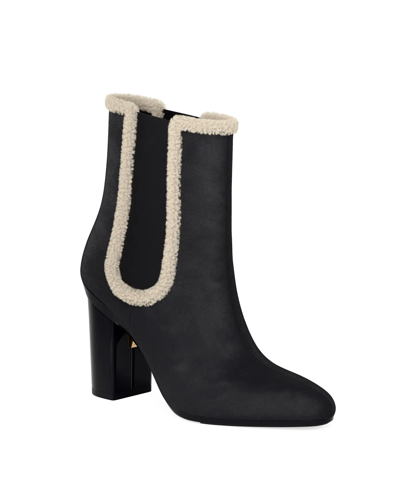 Chelsea Ankle Boot - Coal Black Suede Sherpa 4 Block