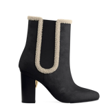 Chelsea Ankle Boot - Coal Black Suede Sherpa 4 Block